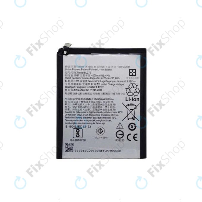 Bateria do Motorola Moto G6 Play XT1922, Lenovo K6 Note, Moto E5 XT1944, BL270, 4000mAh