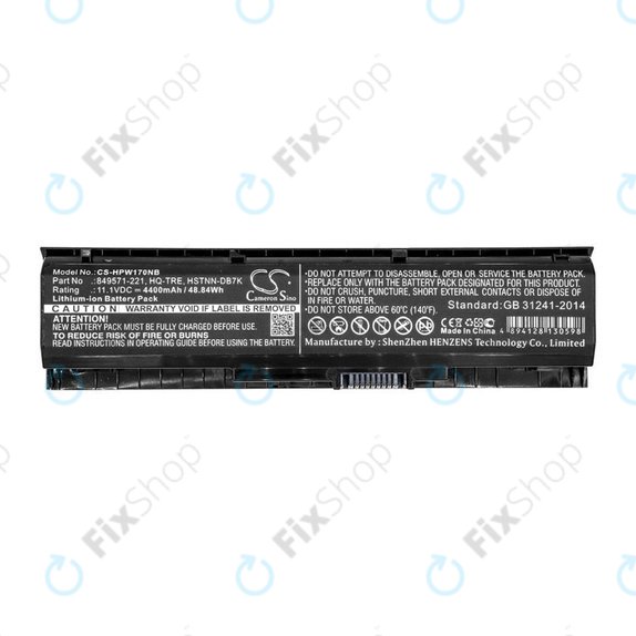 Bateria do HP 17, Omen 17, Pavilion 17, 4400mAh, Li-Ion, 11.1V, 849571-221, HQ