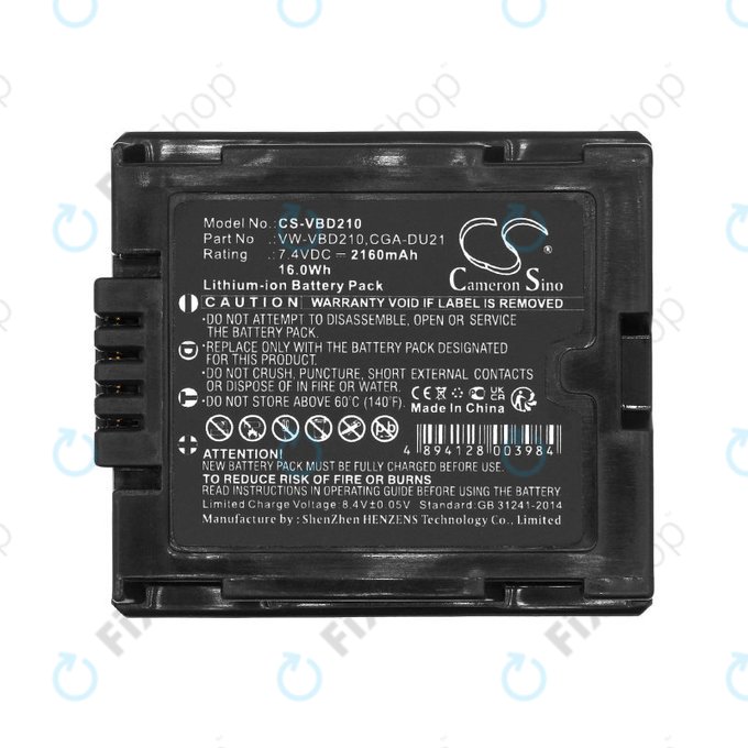 Bateria do Panasonic NV, PV, VDR, Hitachi DZ, 2160mAh, Li-Ion, 7.4V, BZ-BP14S, HQ