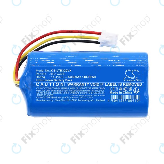 Bateria do Blaupunkt BlueBot XSMART, 3400mAh, Li-Ion, 14.4V, BPK-VCBB1XB, Xboost, D071-INR-CH-4S1P, HQ