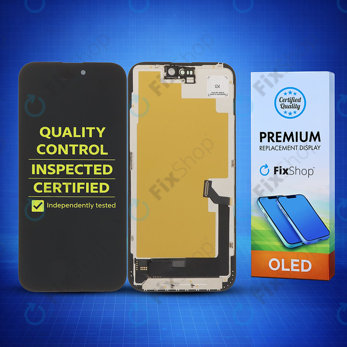 Wyświetlacz Hard OLED dla iPhone 15 Plus, Ekran dotykowy z ramką, FixPremium