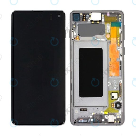 Wyświetlacz do Samsung S10 G973F, Ekran dotykowy z ramką, GH82-18850A, GH82-18835A, GH82-18860A, Prism Black, Genuine Service Pack