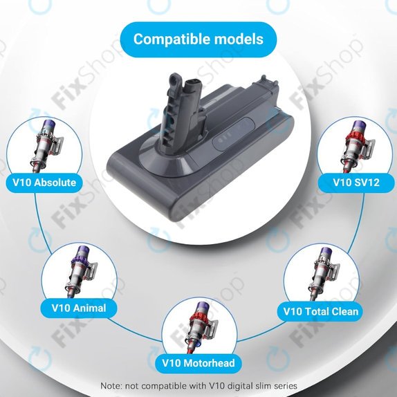 Bateria do Dyson V10, 969352-02, SV12, 206340, Li-Ion, 25,2V 3000mAh, HQ