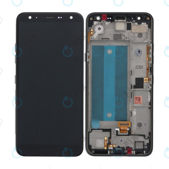 Wyświetlacz do LG K40, Ekran dotykowy z ramką, Czarny, Black, TFT