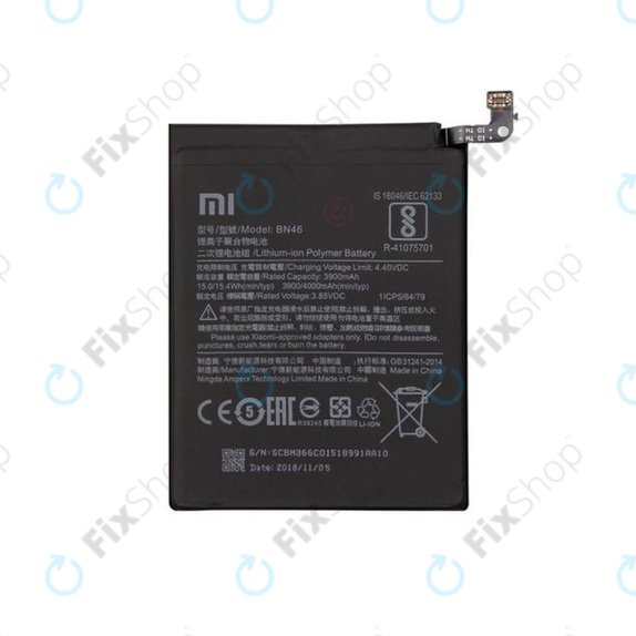 Bateria do Xiaomi Redmi Note 8T, Redmi 7, Redmi 8A, BN46, 4000mAh, 46BN46A090H8, Genuine Service Pack