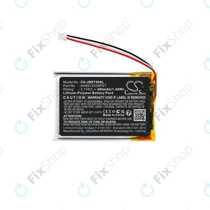 Bateria do Jabra Evolve 75, 400mAh, Li-Pol, 3.7V, AHB572535PST, HQ