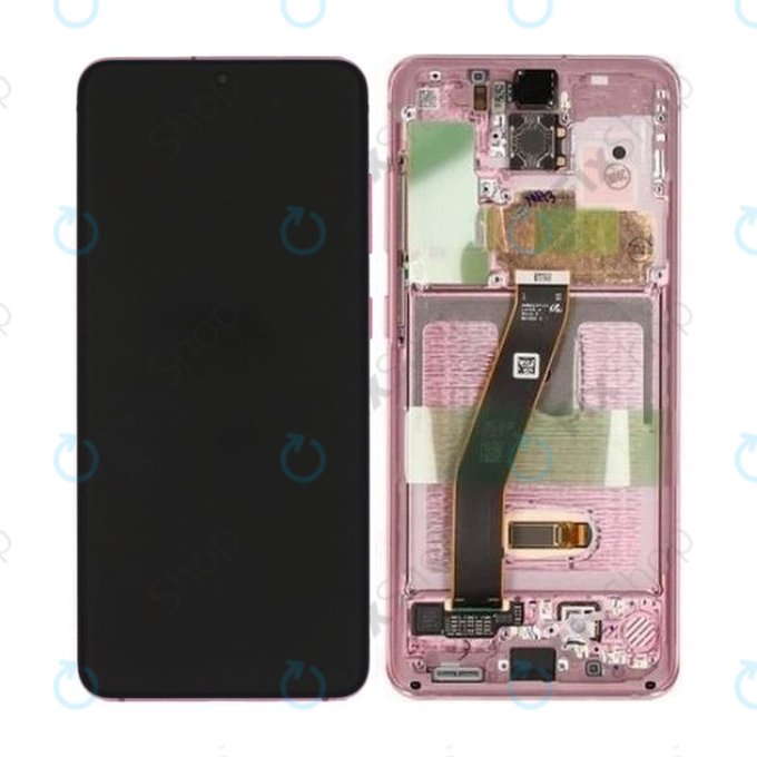 Wyświetlacz do Samsung S20 G980F, Ekran dotykowy z ramką, GH82-22123C, GH82-22131C, GH82-31432C, GH82-31433C, Cloud Pink, Genuine Service Pack