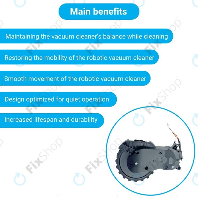 Koło z silnikiem do Xiaomi Mijia E10, E12, Mi Robot Vacuum Mop 2 Lite, 2 Pro, Right, Czarny, Black