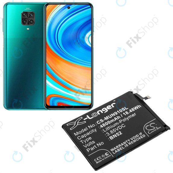 Bateria dla Xiaomi Redmi Note 9 Pro, 4800mAh, Li-Pol, 3.85 V, BN52, HQ