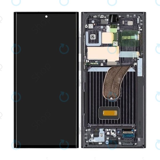 Wyświetlacz do Samsung S23 Ultra S918B, Ekran dotykowy z ramką, Phantom Black, GH82-30466A, GH82-30465A, Genuine Service Pack