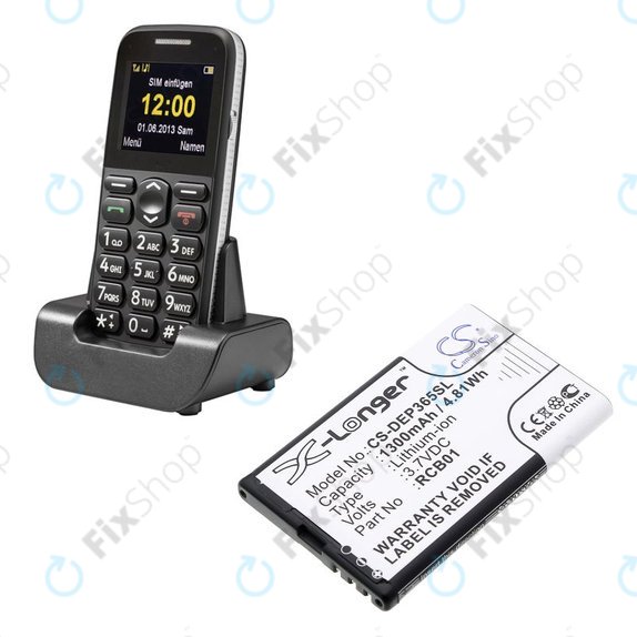 Bateria do Doro Primo 365, 1300mAh, Li-Ion, 3.7V, RCB01, HQ