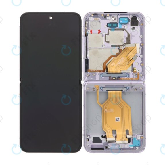 Wyświetlacz OLED do Xiaomi Mix Flip 2405CPX3DC, Ekran dotykowy z ramką, Fioletowy, Purple