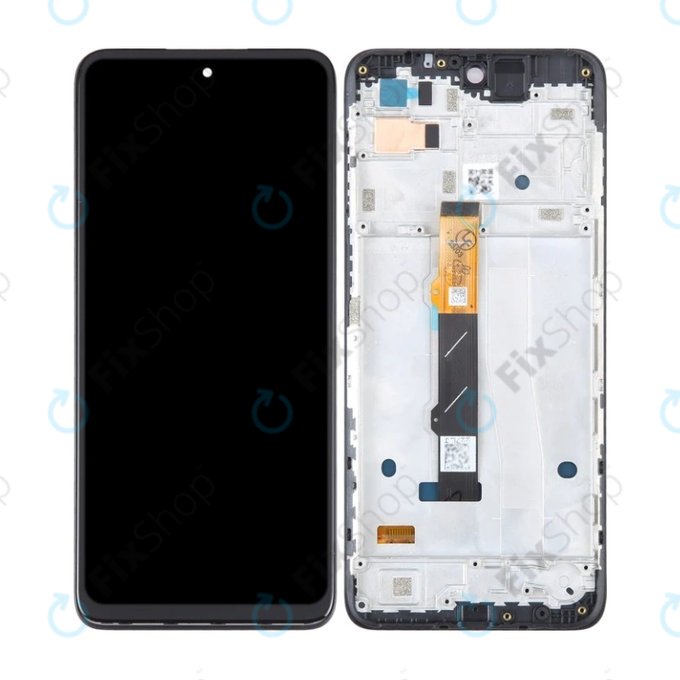 Wyświetlacz do Motorola Moto G42 XT2233, Ekran dotykowy z ramką, Czarny, Black, TFT
