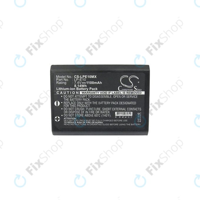 Bateria do Canon EOS 1100D, 1200D, Kiss X50, Rebel T3, T5, LP-E10, Li-Ion, 1100mAh, HQ
