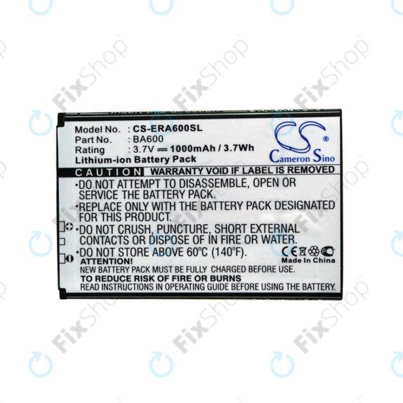 Bateria do Sony Ericsson Kumquat, ST25, ST25i, Xperia U, 1000mAh, Li-Ion, 3.7V, BA600, HQ