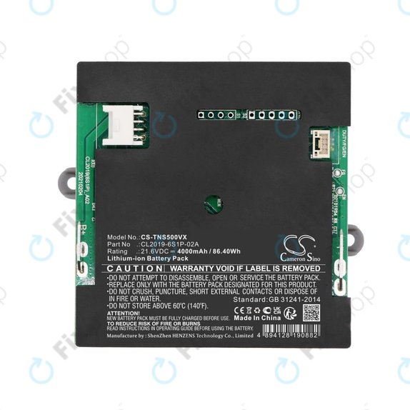 Bateria do Tineco iFloor S5, 4000mAh, Li-Ion, 21.6V, CL2019-6S1P-02A, HQ