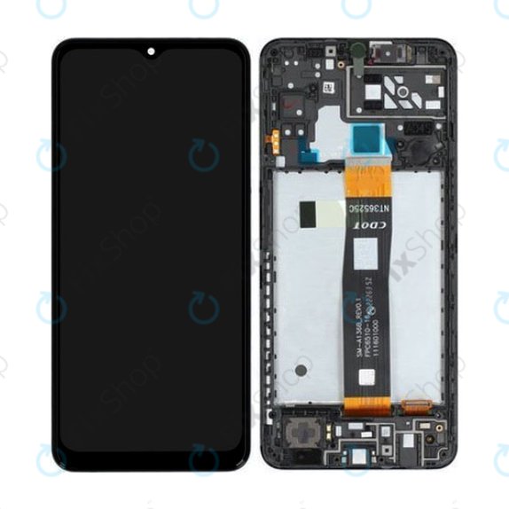 Wyświetlacz do Samsung A04S A047F, Ekran dotykowy z ramką, GH82-29805A, GH82-29806A, Czarny, Black, Genuine Service Pack