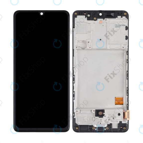 Wyświetlacz OLED do Samsung A41 A415F, Ekran dotykowy z ramką, Prism Crush Black