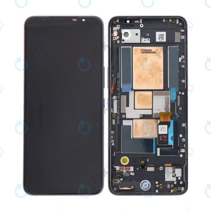 Wyświetlacz do Asus ROG Phone 5 ZS673KS, Ekran dotykowy z ramką, 90AI0052-R20021, Storm White, Genuine Service Pack