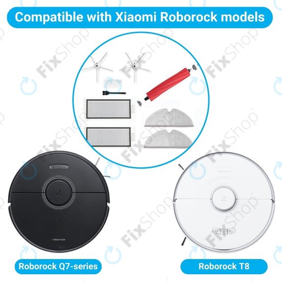 Zestaw standardowy do Xiaomi Roborock Q7, Q7+, Q7 Max, Q7 Max+, T8, Biały, White