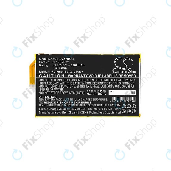 Bateria do Lenovo Yoga Smart Tab, L19D2P32, 6800mAh, HQ