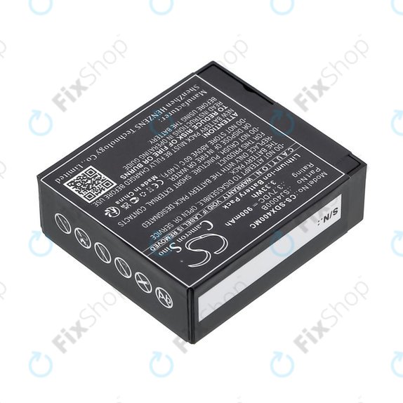 Bateria do SJCAM SJ4000, SJ5000, 900mAh, Li-Ion, 3.7V, SJ4000B, HQ