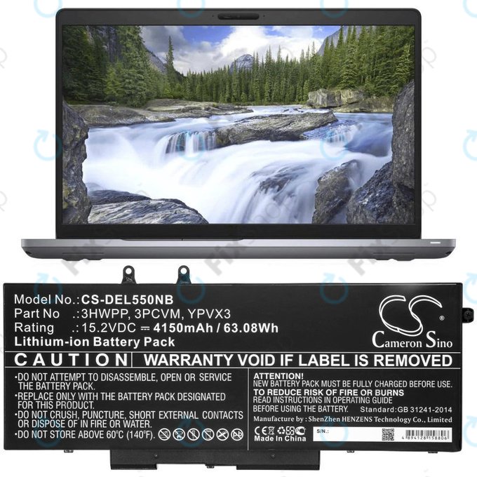 Bateria do Dell Latitude 5501, Latitude 5401, Latitude 14 5410, Latitude 15 5511, 4150mAh, Li-Ion, 15.2V, 3HWPP, HQ