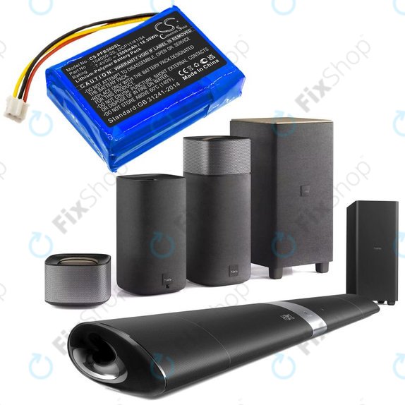 Bateria do Philips Fidelio B5/12, Fidelio HTL9100, Fidelio HTL9300, 2500mAh, Li-Pol, 7.4V, 104050-2S, HQ