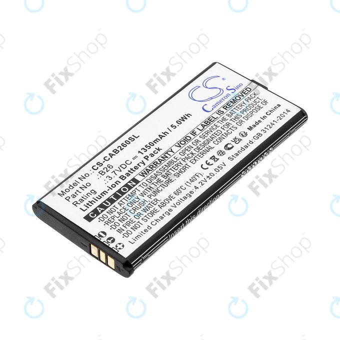 Bateria do Cat B26, 1350mAh, Li-Ion, 3.7V, B26, HQ