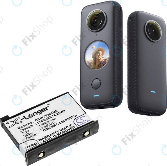 Bateria do Insta360 One X2, 1700mAh, Li-Ion, 3.85V, CINOSBT, HQ