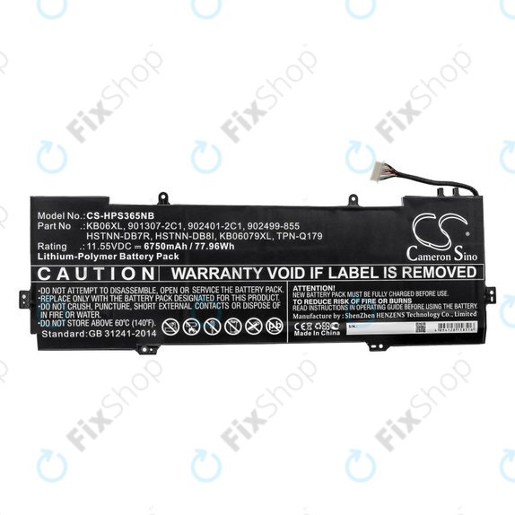 Bateria do HP Spectre X360 15, 6750mAh, Li-Pol, 11.55V, KB06XL, HQ