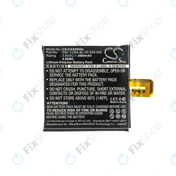 Bateria do Caterpillar CAT S50, CUBA-BL-00-S50-000, 2600mAh, HQ