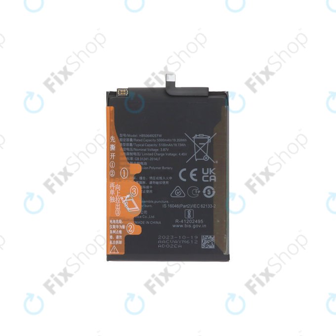 Bateria do Honor Magic5 Lite, Magic6 Lite, HB506492EFW, 5100mAh