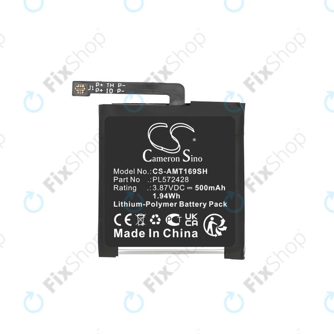 Bateria do Amazfit T-Rex 2, A2169, A2170, 500mAh, Li-Pol, 3.87V, PL572428, HQ