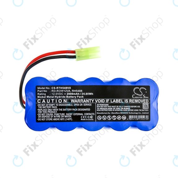 Bateria do Rowenta Air Force Compact RH, RS-seria, Tefal TY-seria, RD-ROW12VA, RH5488, Ni-MH, 12V 2000mAh, HQ