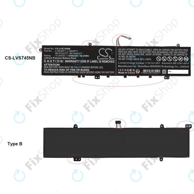 Bateria do Lenovo Yoga, 4300mAh, Li-Pol, 15.36V, L18D4PF1, HQ