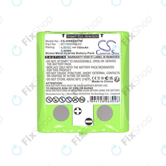 Bateria do Detewe Outdoor Pmr a Simvalley, 700mAh, Ni-MH, 4.8V, MT700D03XXC, HQ