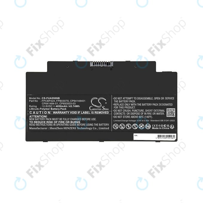 Bateria do Fujitsu Lifebook AH77, A556, A3510, U536, 4050mAh, Li-Pol, 10.8V, CP641484-01, HQ