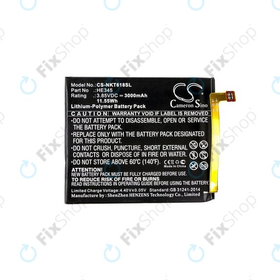 Bateria dla Nokia 6.1, 3000mAh, Li-Pol, 3.85 V, HE345, HQ