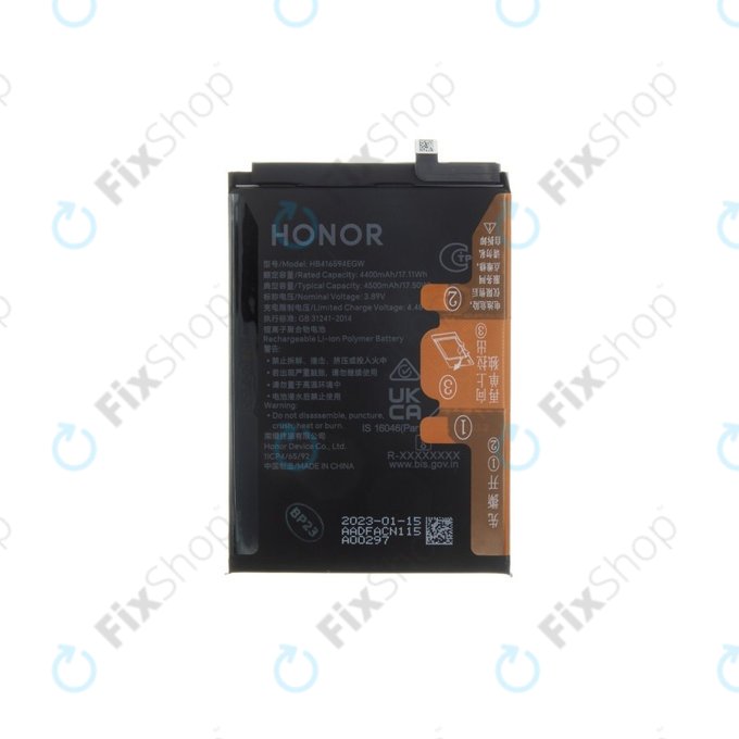 Bateria do Honor 90 Lite 5G, X8a, HB416594EGW, 4500mAh