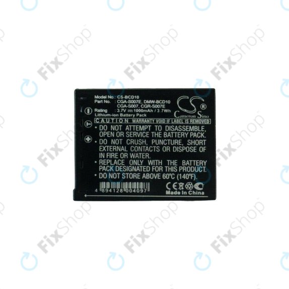 Bateria do Panasonic Lumix DMC-TZ1, TZ2, TZ3, TZ4, TZ5, TZ11, TZ15, TZ50, CGA-S007 / CGR-S007, Li-Ion, 1000mAh, HQ