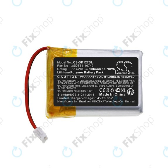 Bateria do Sportdog Sd-1275/875, 500mAh, Li-Pol, 7.4V, SDT54-16749, HQ
