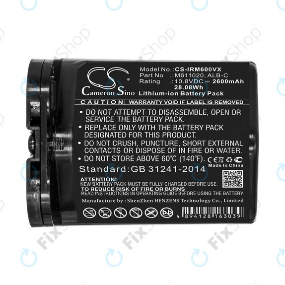Bateria do iRobot Braava jet m6, ALB-C, M611020, Li-Ion, 10,8V 2600mAh, HQ