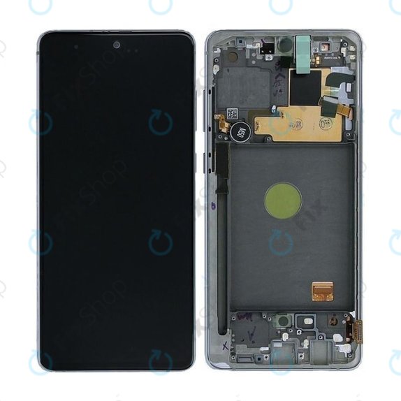 Wyświetlacz do Samsung Note 10 Lite N770F, Ekran dotykowy z ramką, GH82-22055B, GH82-22193B, GH82-22194B, GH82-22192B, Aura Glow, Genuine Service Pack