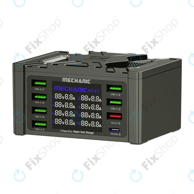 Stacja ladujaca USB z USB-C, USB 3.0, Mechanic V-Power 8 Pro
