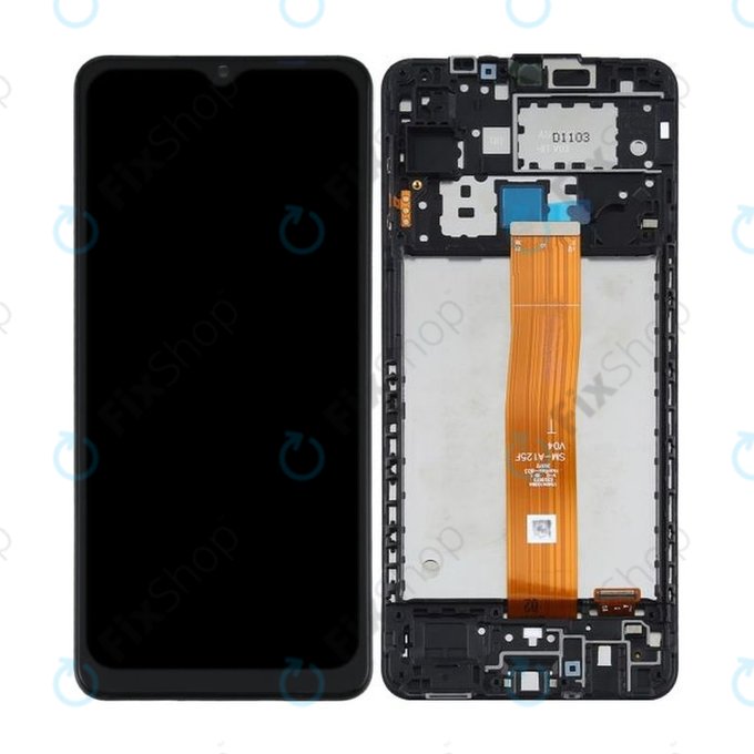 Wyświetlacz do Samsung A12 A125F, Ekran dotykowy z ramką, Czarny, Black, TFT