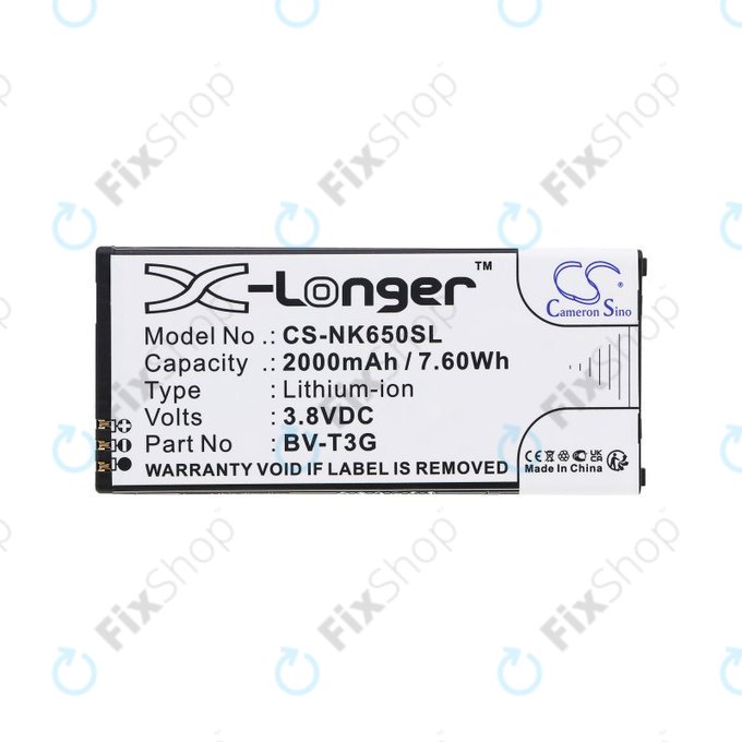 Bateria do Nokia Lumia 650, 2000mAh, Li-Ion, 3.8V, BV-T3G, HQ