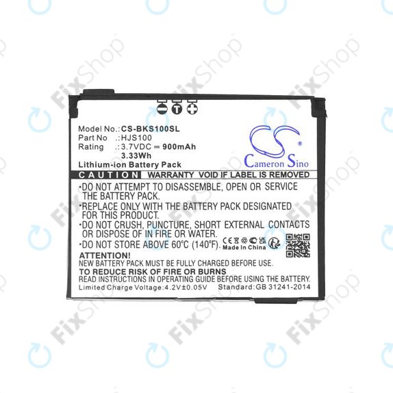 Bateria do Becker HJS 100, HJS100, Li-Ion, 3.7V, 900mAh, HQ