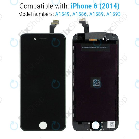 Wyświetlacz dla iPhone 6, Black, Ekran dotykowy z ramką