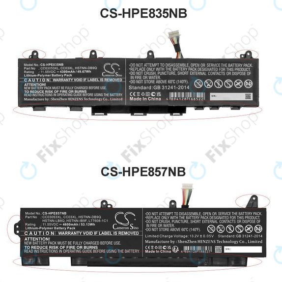 Bateria do HP ZBook Firefly 15 G7, G8, EliteBook 855 G7, G8, 850 G7, G8, 4600mAh, Li-Pol, 11.55V, CC03053XL, HQ